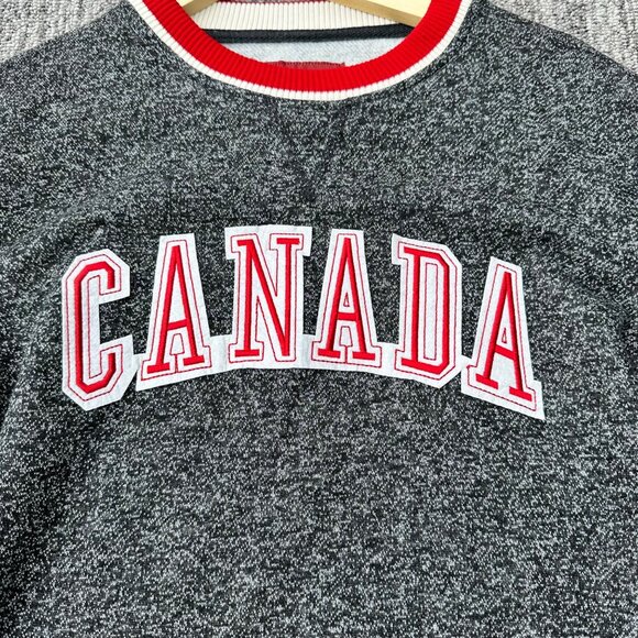 ATC All Things Canada Grey Red Spellout Pullover Sweater Men's Size Small - Picture 2 of 8